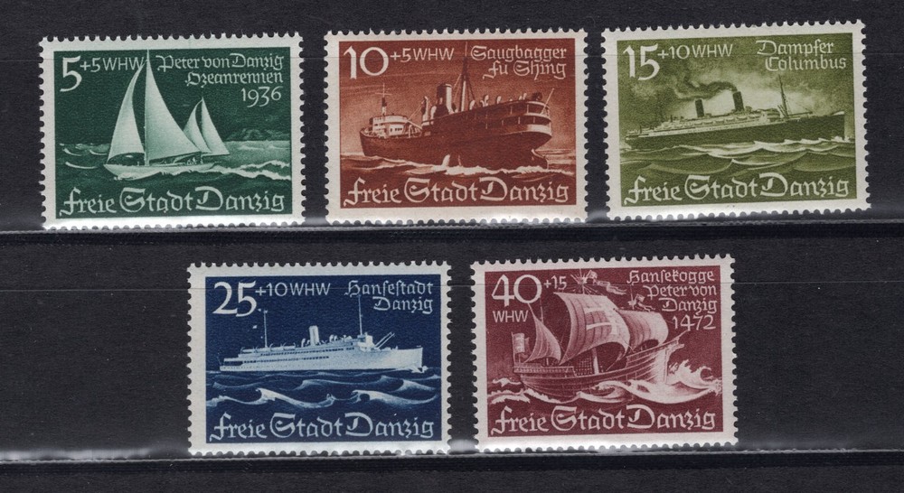 GERMANY 3rd REICH DANZIG 1938 WINTER WELFARE SCOTT B28-B32 PERFECT MNH