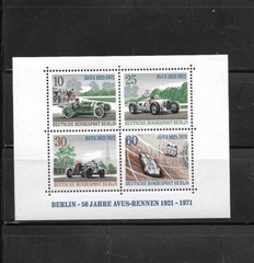 BERLIN GERMANY SC# 9N315 MNH XF OLD RACING CARS SOUVENIR SHEET STAMPS