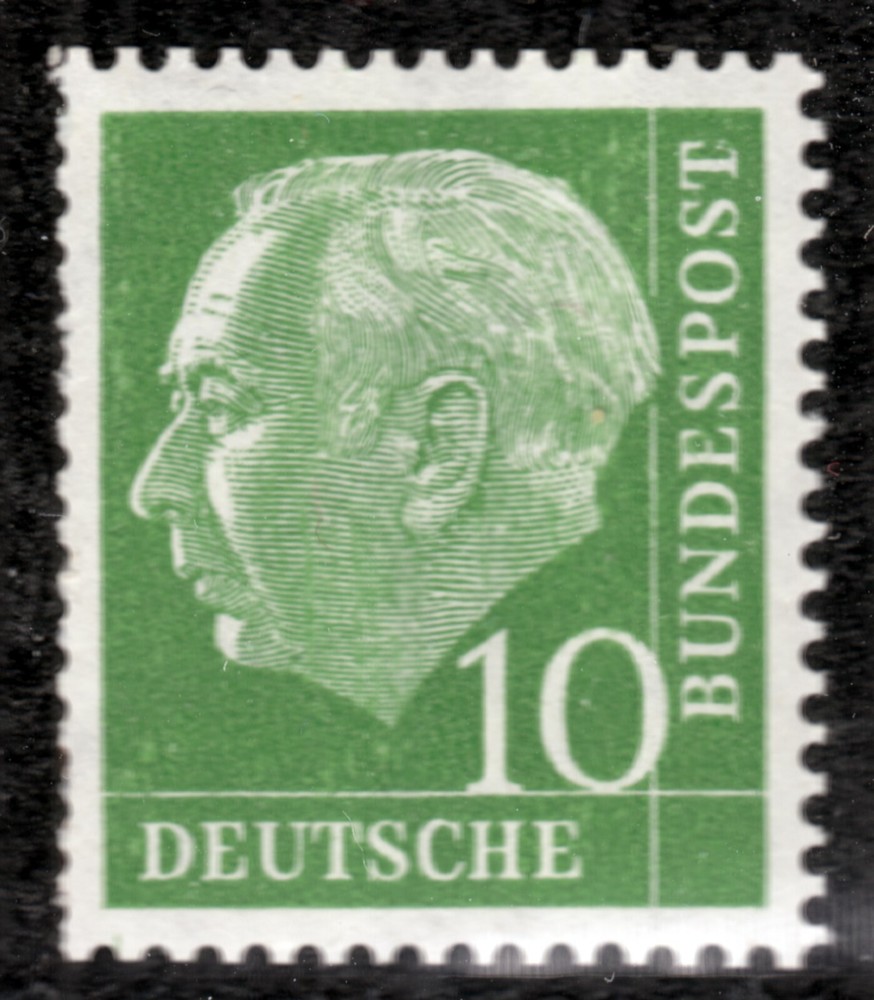 Bund 183 vR, Rollenmarke with No., 10 Pf. Heuss, grooved Rubber