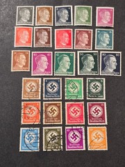 Nazi German THIRD REICH SWASTIKA NSDAP Adolf Hitler Stamp Lot x 27 WW2 WWII