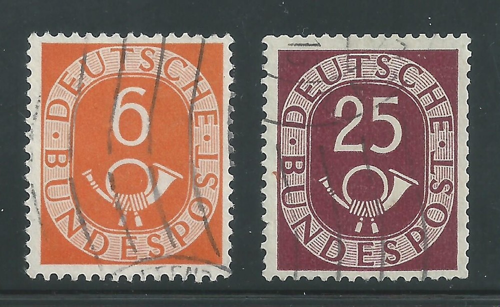 Germany Scott # 673, 678 Used Singles Post Horn