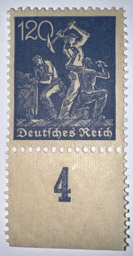 Travelstamps: 1921 Germany Deutsches Reich Mi# 168 120 Pf. Mountain Workers MNH