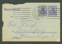 Large format D75 Letter card used Germany Reich 1920 Machine cancel