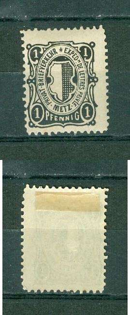 Germany. 1887 Metz In Lorraine Local. MH. 1 Pf. Black. Mi# 4.