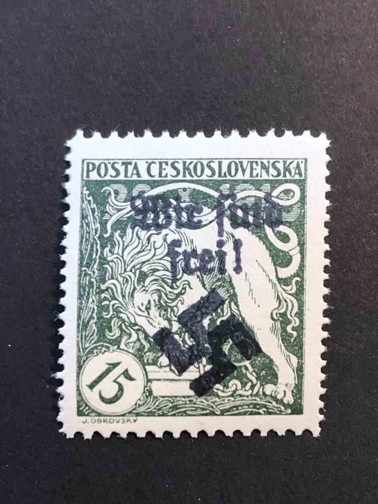 SUDETENLAND WWII-GERMAN OCC. Local ovpt (OSTRAU) 15 h. MNH /s2 #c25
