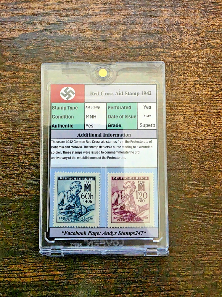 WWII, Nazi Germany Third Reich Red Cross Aid Stamp, 1942