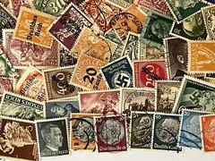 Nazi German HUGE stamp lot 50 pieces Authentic THIRD REICH WWII WW2 era stamps!