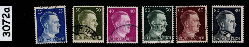 Stamps Adolf Hitler 1941 issues Third Reich era Germany during WWII #3072a