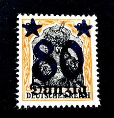 Germany DANZIG Stamp – 1920 Germania Overprint Surcharge Sn 23 MLH r26