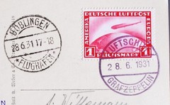 GERMANY 1931 ZEPPELIN Schwaben/Swabia Flight Crew Mail PPC „Captain A. Wittemann