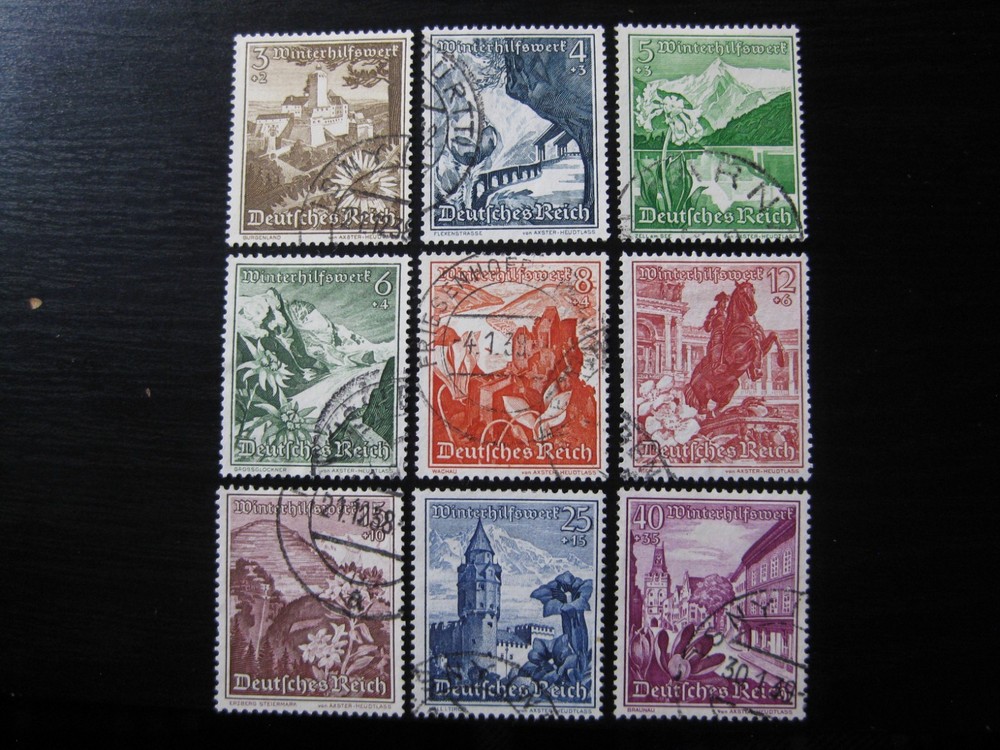 THIRD REICH 1938 used Winterhilfswerk Winter Welfare stamp set!