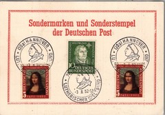 GERMANY 1952 POSTAL SOUVENIR POSTCARD COMM LUTHERAN WORLDWIDE SPECIAL POSTMARK