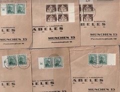 (6) 1936-37 GERMAN PHILATELIC COVERS ALL W/ BLOCKS/PAIRS TAGGED