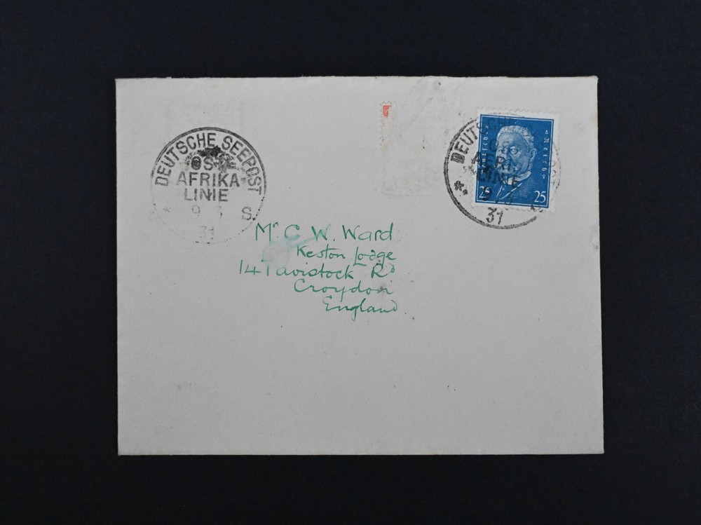 1937 Germany African Line Cancel Cover to England Fine Used