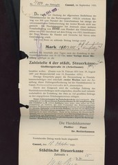 germany infl 2 millionen rate 0ct 23, 1923 local cassel tax record municipal a4