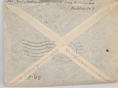 1944 Germany Registered Cover München Bayreuth Reichspost Mi 888-891 WWII