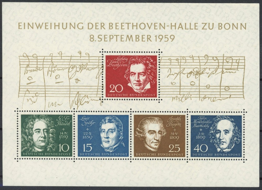 Germany 1959 : Beethoven / Music – Good Very Fine MNH Sheet – Catalog Val : 45€