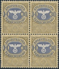 Stamp Germany Revenue Block WWII Fascism War Era Social Services Set MNH