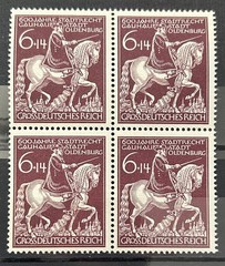 1945 German 4 Stamps Block Mi:DR907 Count of Oldenburg 6+14 rpf MNH Mint /BL146