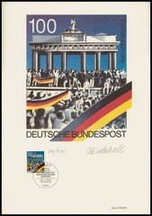 ART-EDITION 1990 GERMANY 1482 9. NOVEMBER 1989 ÖFFNUNG GRENZE – HAND-SIGNED !