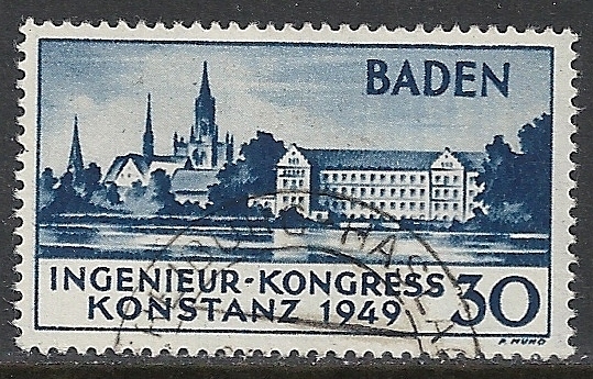 Baden stamps 1949 MI 46I CANC VF