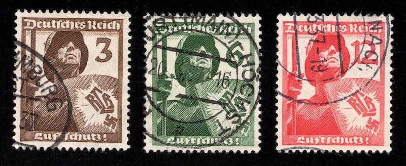 1937 Germany Deutsches Reich set Michel 643-645 Scott 481-483 used