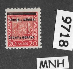 MNH stamp Sc 03 Overprint 1939 Germany WWII Occupation of BaM Czech #9718