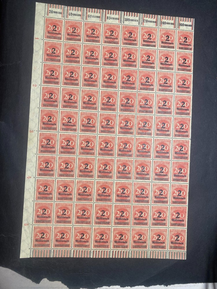 Weimar Republic German Empire 1923 Overprint Surcharge Stamp 2 mill on 200 mark