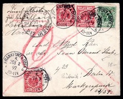 GERMANY 1897 FRANKFURT TYING SC. #47 & 48 (X3) TO BERLIN