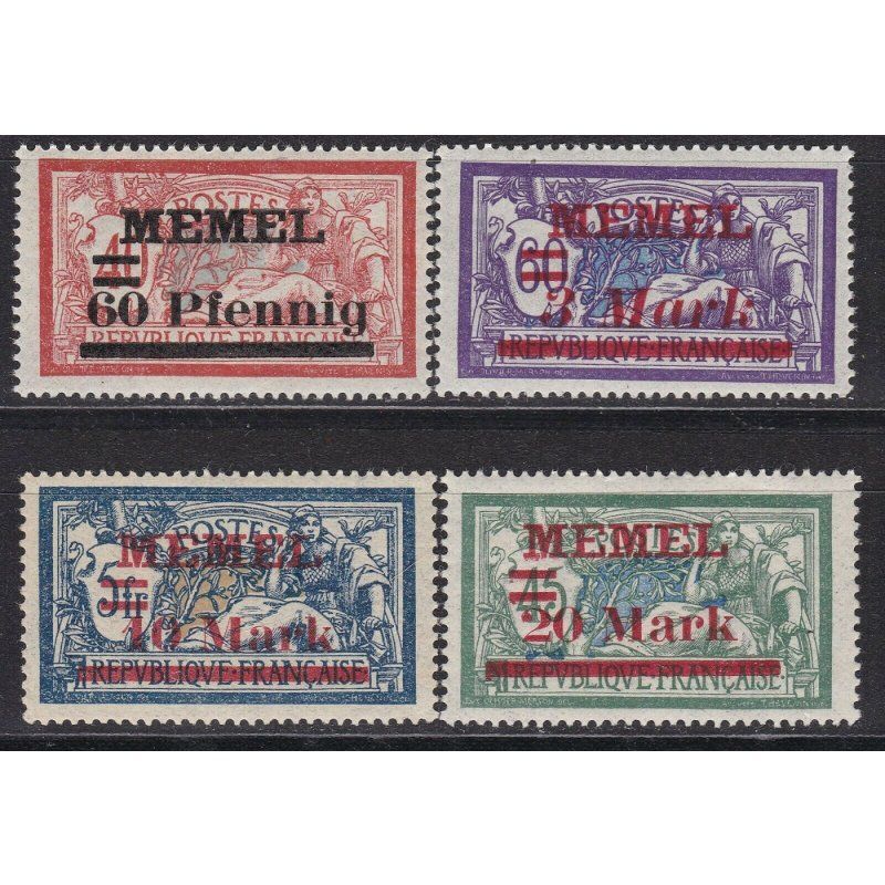 Memel 1921 Mi. Nr. 36-39 Unused Hinged Expertized Authenticity Guarantee