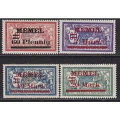 Memel 1921 Mi. Nr. 36-39 Unused Hinged Expertized Authenticity Guarantee