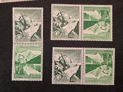 1938 WWII Nazi German Third Reich NSDAP WHW Winter Help Flowers Stamps Tenants