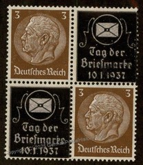 Germany Hindenburg Kabe Tag der Briefmarke Advertising Se-Tenant ZSD 88463