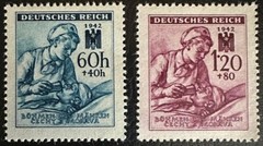 WWII GERMANY 1942 BOHEMIA MORAVIA CZECHOSLOVAKIA RED CROSS STAMP SET MNH