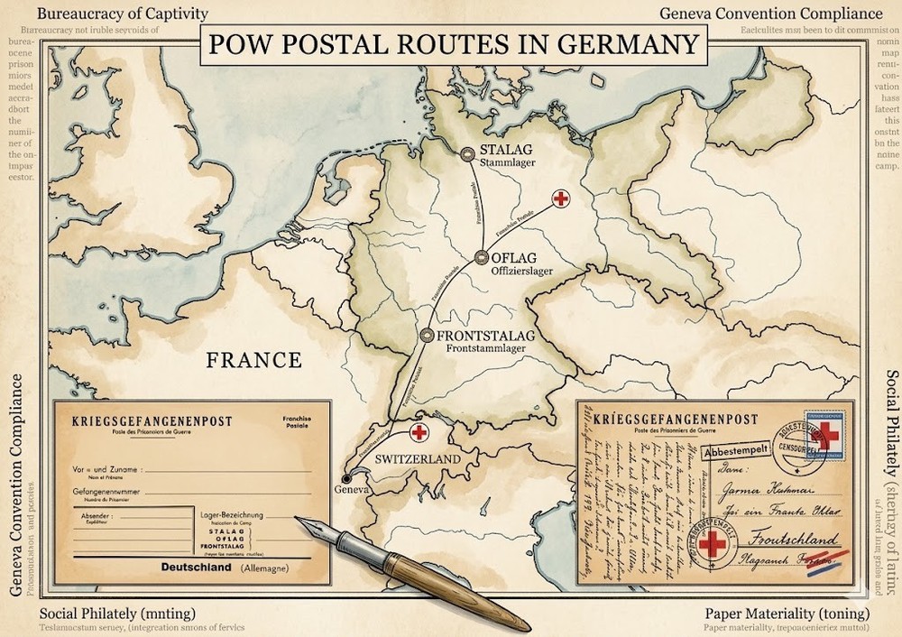 Unused WWII German Kriegsgefangenenpost POW Card Stalag Oflag Frontstalag Mint