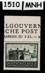 MNH stamp 2 Zloty N100 General Government Occupied Cracow Poland 1944 #1510