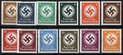 Germany Sc O80-O91 Multicolor 3pf-50pf Multicolor 1934 MNH Original Gum Set