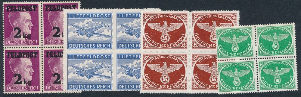 Stamp Germany Feldpost Mi 1-4 Block 1942 WWII Fascism Wehrmacht Hitler MNH