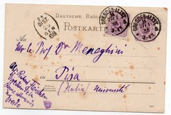 1888 Entire Postal German Empire P7A Authentic Travelled to PISA