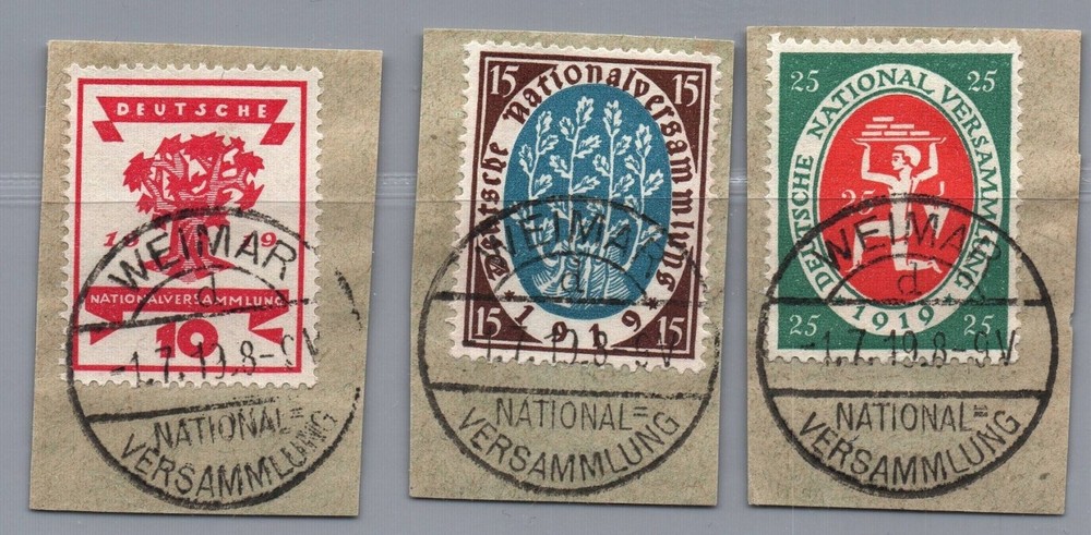 German Reich Michel No. 107 – 109 stamped, checked