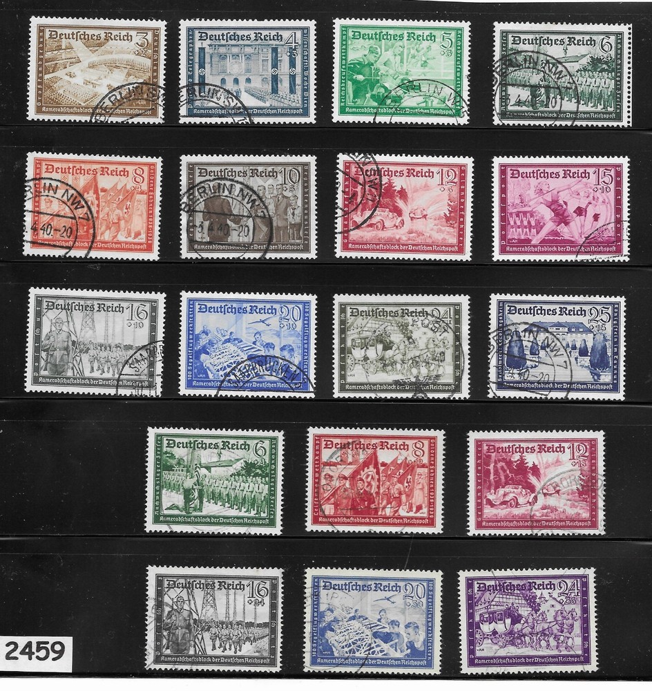 Used stamp 1939 & 1941 sets B148-B159 Hitler’s culture & Postal fund #2459