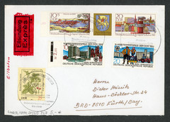 East Germany to West Germany Inter-German Express Mail Berlin Fürth Cold War