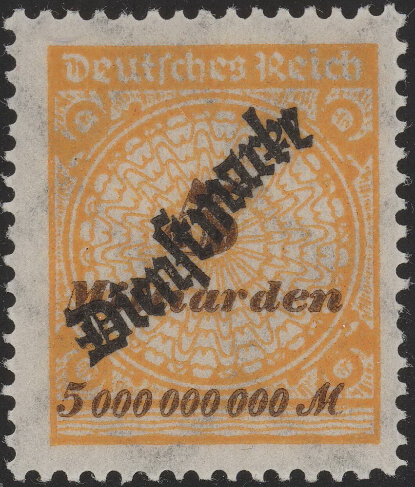 Stamp Germany Official Mi 085 Sc O43 1923 Dienst Empire Inflation Rosette MNH