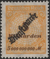 Stamp Germany Official Mi 085 Sc O43 1923 Dienst Empire Inflation Rosette MNH
