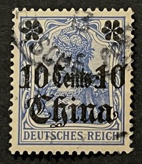 TRAVELSTAMPS: GERMANY OFFICES IN CHINA STAMPS Mi 31 – 10¢ OP USED