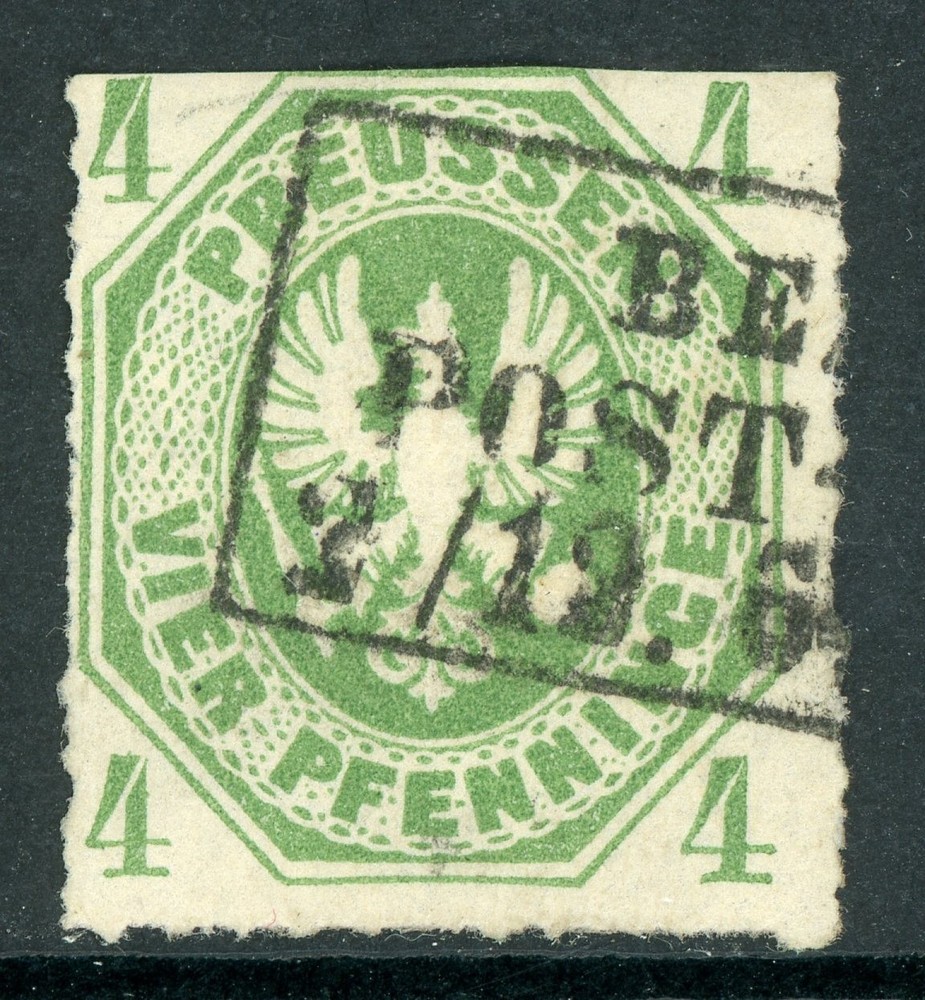 Germany States 1861 Prussia 4pf Green Scott #15 VFU R288