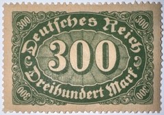 Travelstamps: 1922 Germany Stamps Deutsches Reich 300 Mark Mi. Nr. 249, MNH