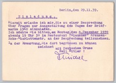 Germany 1939 Tag der Briefmarke Postal Stationery Berlin. Posted