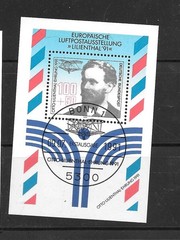 GERMANY SC #B713 1991 OLD FIRST GILDER FLIGHT SOUVENIR SHEET S/S CTO USED STAMP