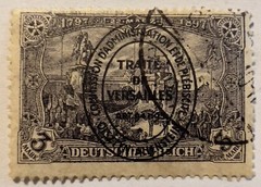 1897 GERMANY ALLENSTEIN 3 REICHSMARK STAMP #28 VERSAILLES OVAL OVERPRINT
